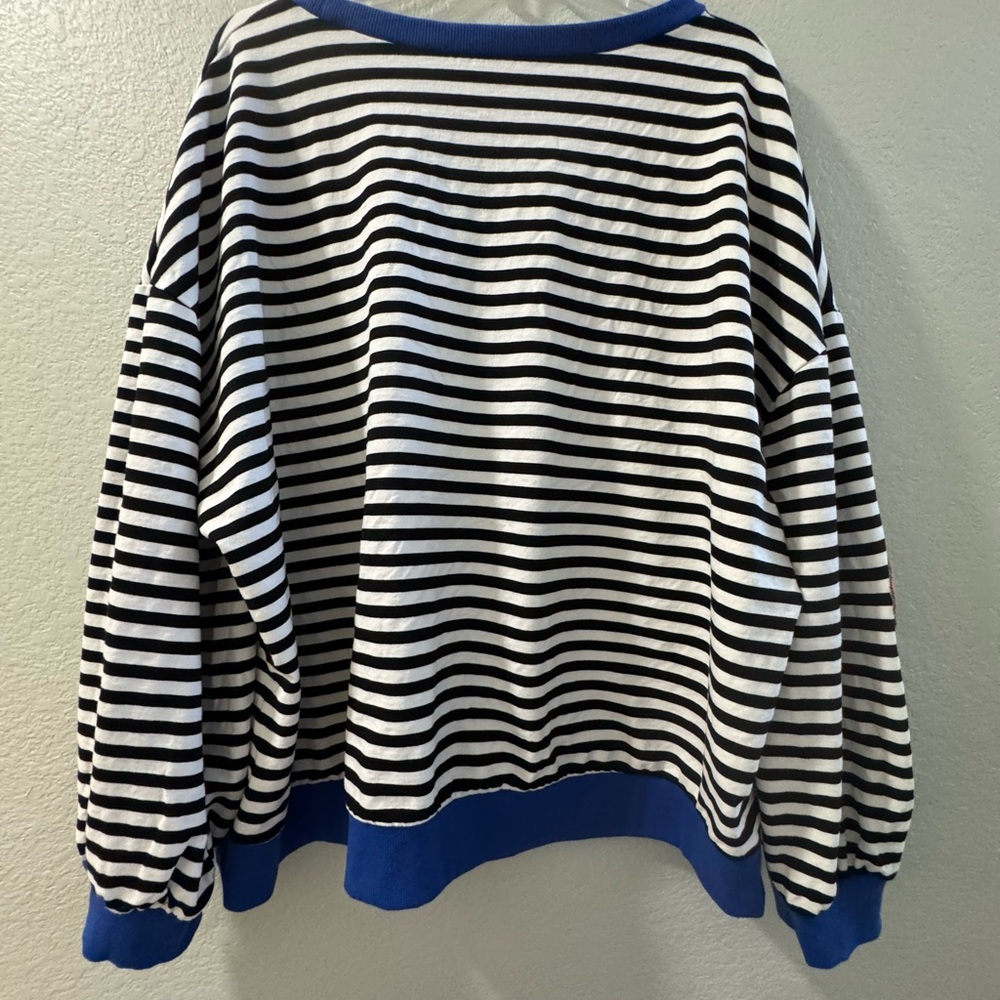 Plus Halloween Striped Sequin Pumpkin Sweatshirt - Picture 3 of 6